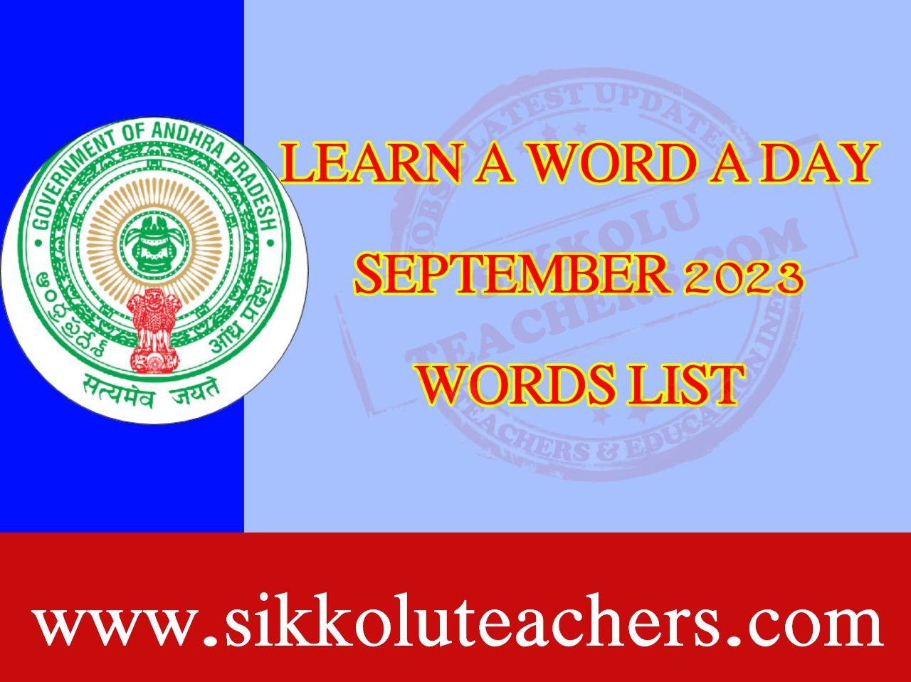 'Learn A Word A Day' September 2023 WORDS List